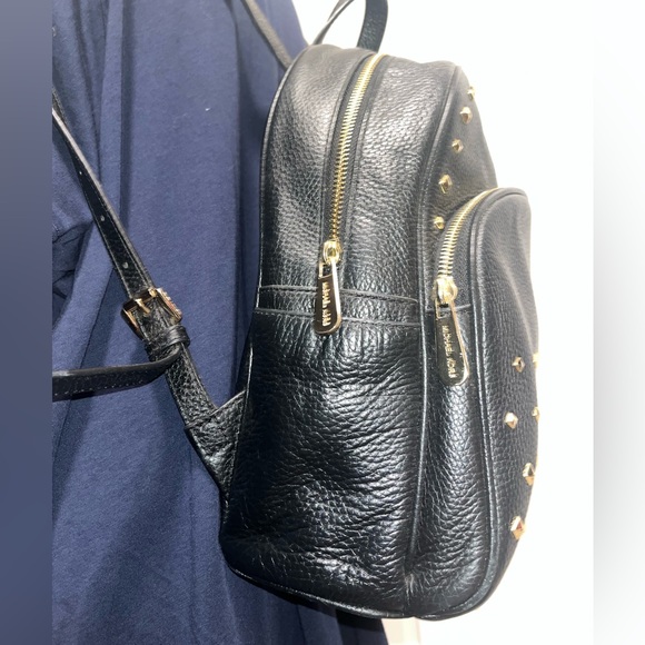 Michael Kors Abbey Medium Studded Pebbled Leather Backpack - Picture 2 of 9